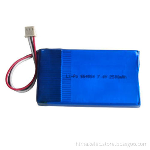 Li-polymer battery, 7.4V, 3,600mAh, CE, UL, RoHS certificates,Over 500 cycle life